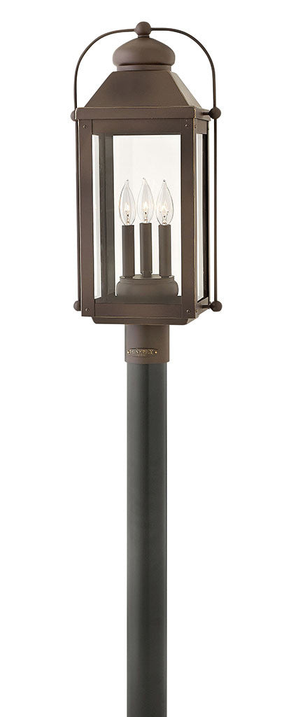 Hinkley Lighting Anchorage Large Post Top or Pier Mount Lantern Light Oiled Bronze 1851LZ