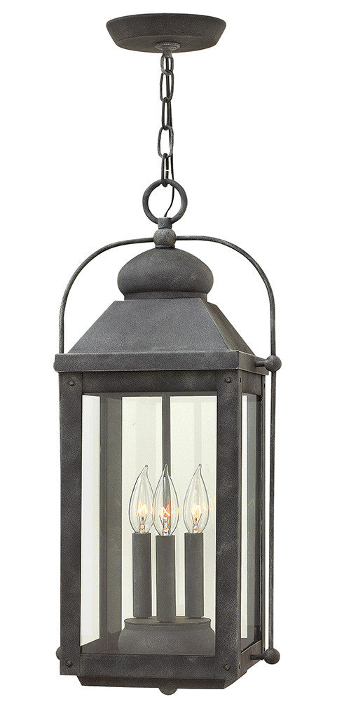 Hinkley Lighting Anchorage Large Hanging Lantern Aged Zinc LED Bulb(s) Included 1852DZ-LL