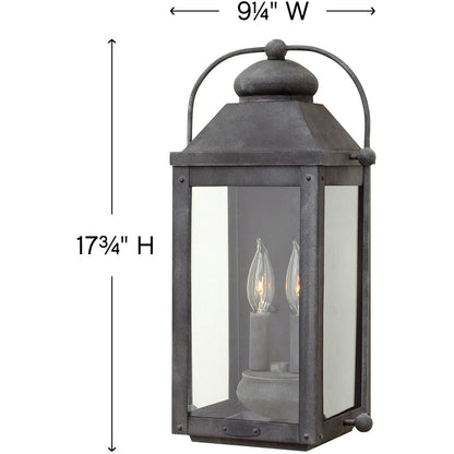 Hinkley Lighting Anchorage Medium Wall Mount Lantern Aged Zinc 1854DZ