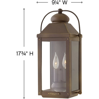 Hinkley Lighting Anchorage Medium Wall Mount Lantern Light Oiled Bronze 1854LZ