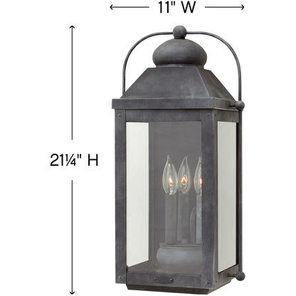 Hinkley Lighting Anchorage Large Wall Mount Lantern Aged Zinc 1855DZ