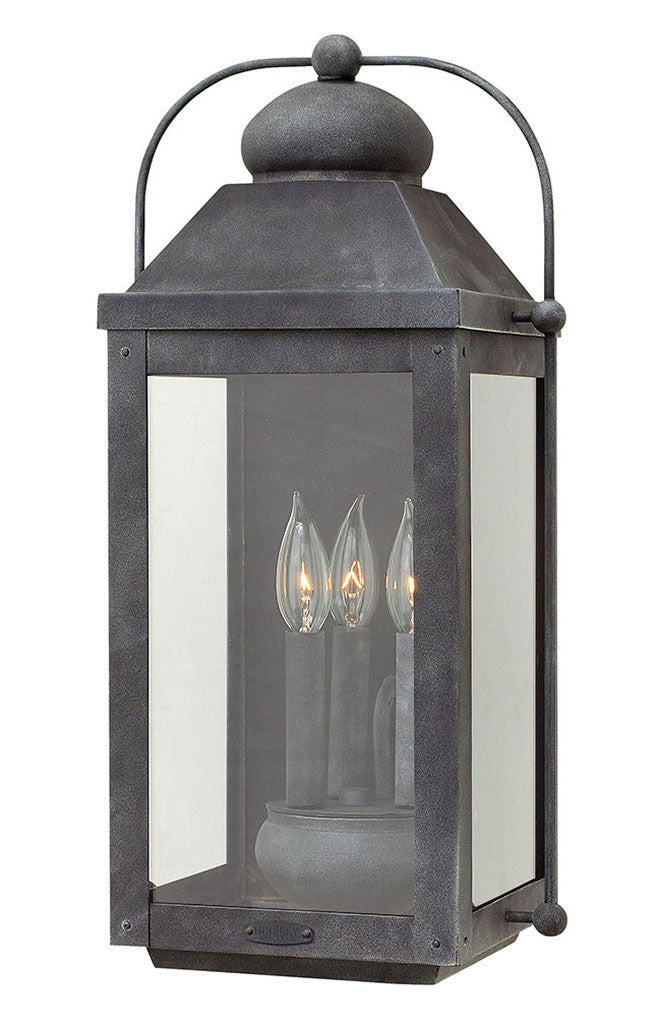 Hinkley Lighting Anchorage Large Wall Mount Lantern Aged Zinc 1855DZ