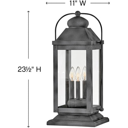 Hinkley Lighting Anchorage Large Pier Mount Lantern Aged Zinc 1857DZ