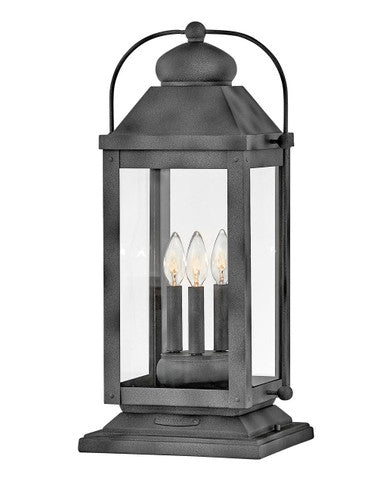 Hinkley Lighting Anchorage Large Pier Mount Lantern Aged Zinc LED Bulb(s) Included 1857DZ-LL