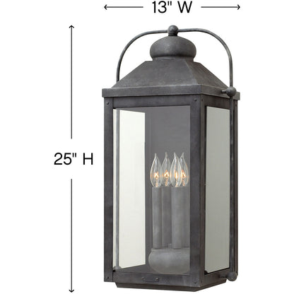 Hinkley Lighting Anchorage Extra Large Wall Mount Lantern Aged Zinc 1858DZ