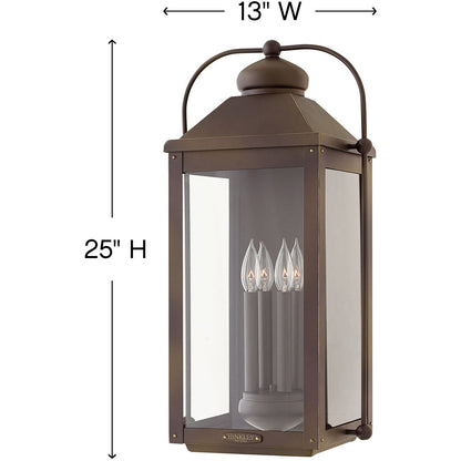 Hinkley Lighting Anchorage Extra Large Wall Mount Lantern Light Oiled Bronze 1858LZ