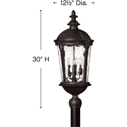 Hinkley Lighting Windsor Large Post Top or Pier Mount Lantern Black 1891BK