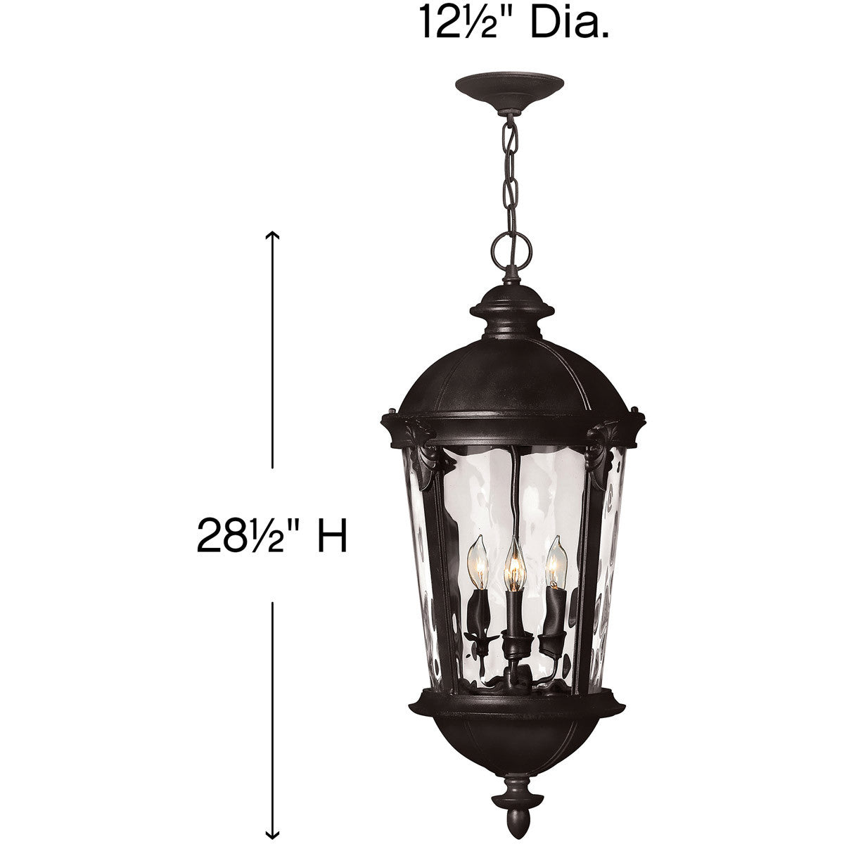 Hinkley Lighting Windsor Large Hanging Lantern Black 1892BK