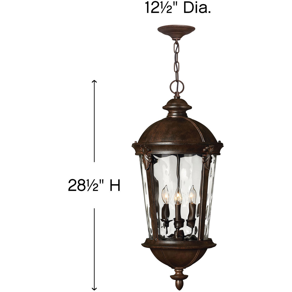 Hinkley Lighting Windsor Large Hanging Lantern River Rock 1892RK