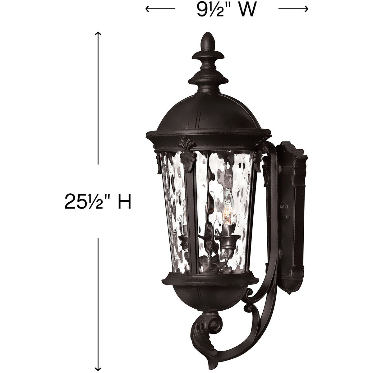 Hinkley Lighting Windsor Medium Wall Mount Lantern Black 1894BK