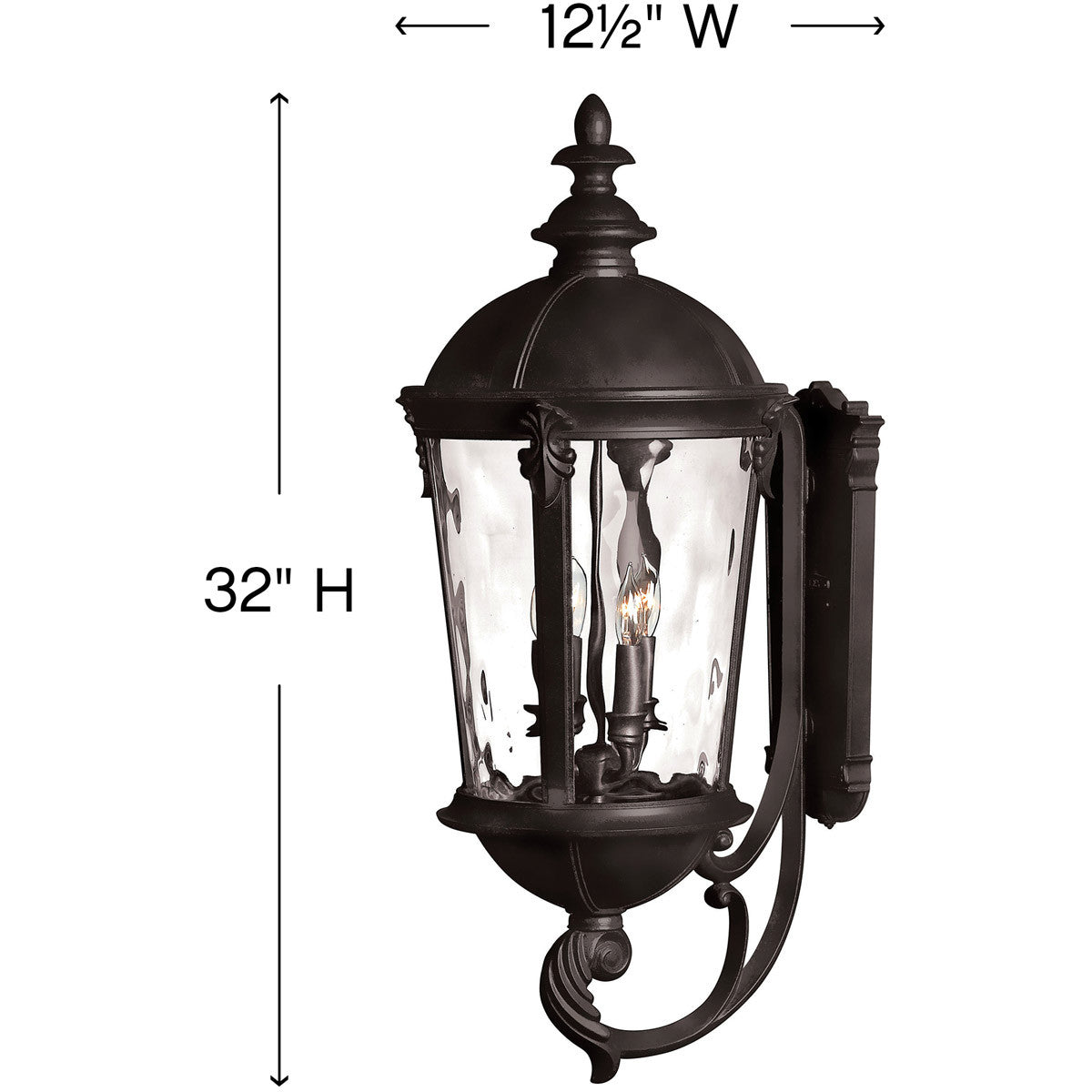 Hinkley Lighting Windsor Large Wall Mount Lantern Black 1895BK