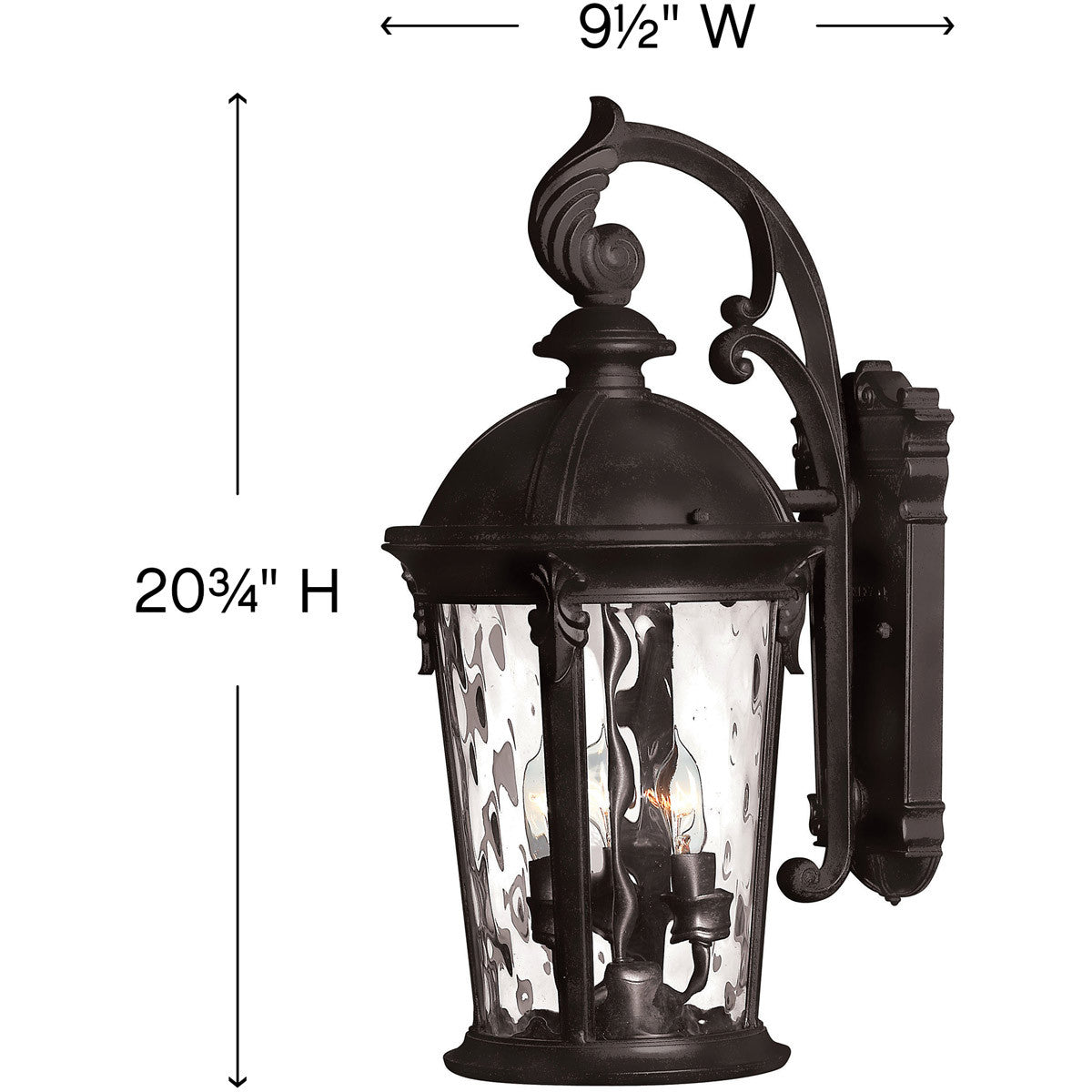 Hinkley Lighting Windsor Small Wall Mount Lantern Black 1898BK