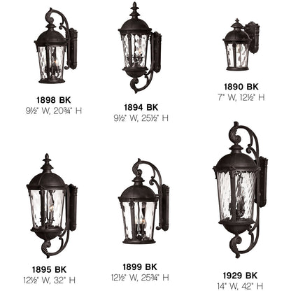 Hinkley Lighting Windsor Medium Wall Mount Lantern Black 1899BK