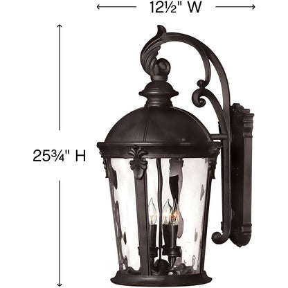 Hinkley Lighting Windsor Medium Wall Mount Lantern Black 1899BK