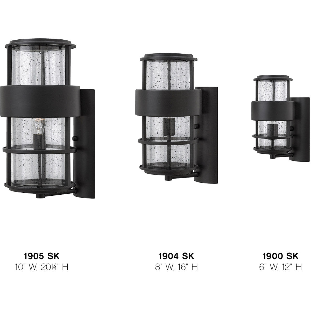 Hinkley Lighting Saturn Small Wall Mount Lantern Satin Black 1900SK