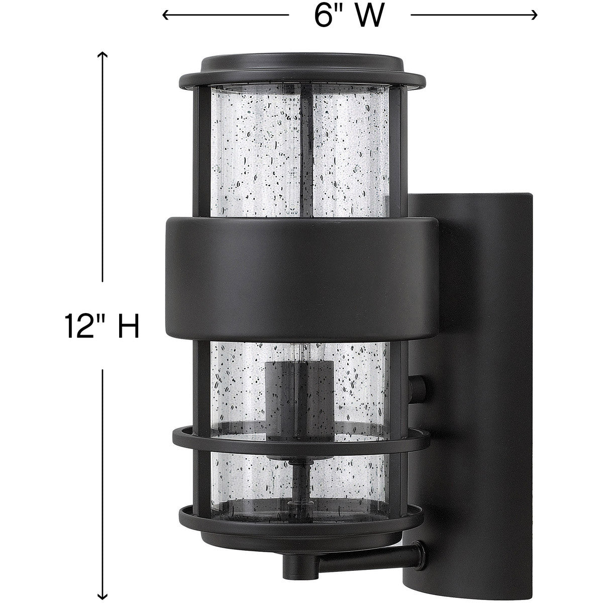 Hinkley Lighting Saturn Small Wall Mount Lantern Satin Black 1900SK