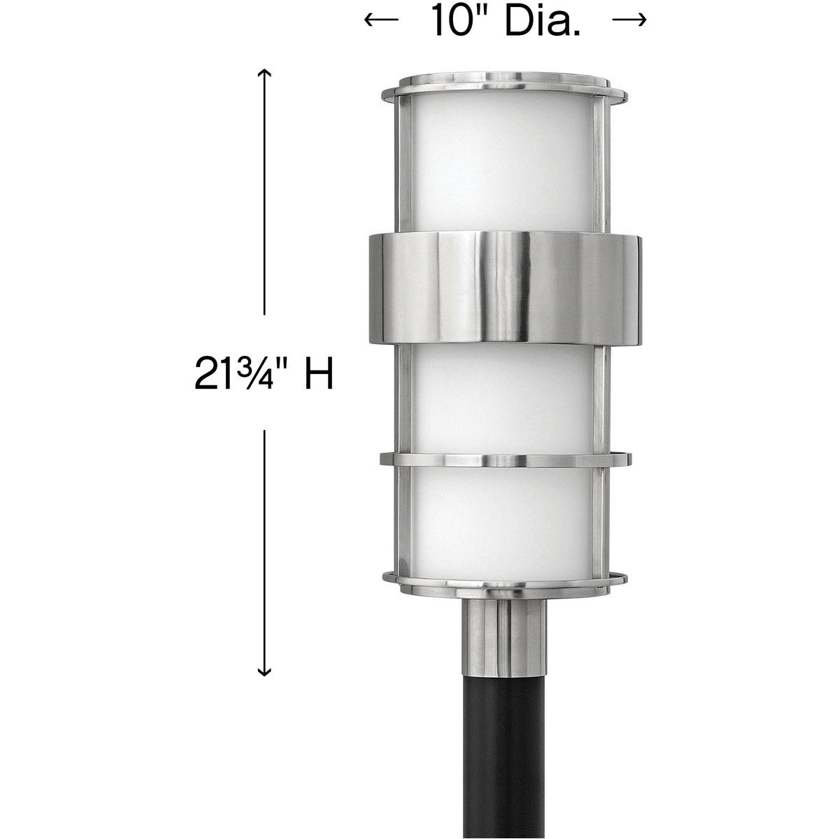 Hinkley Lighting Saturn Large Post Top or Pier Mount Lantern Stainless Steel 1901SS