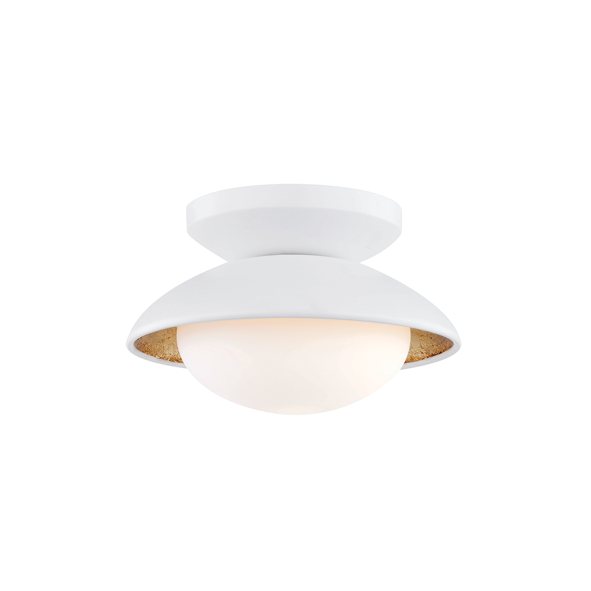 Mitzi 1 Light Semi Flush in White Lustro/Gold Leaf Combo H368601S-WH/GL