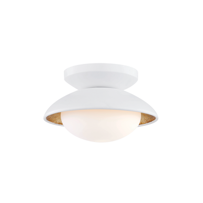 Mitzi 1 Light Semi Flush in White Lustro/Gold Leaf Combo H368601S-WH/GL