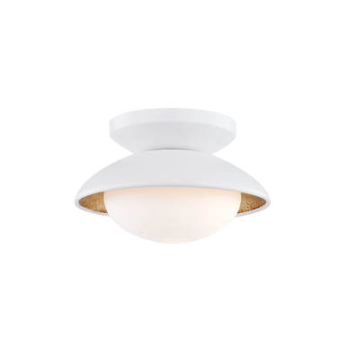 Mitzi 1 Light Semi Flush in White Lustro/Gold Leaf Combo H368601S-WH/GL