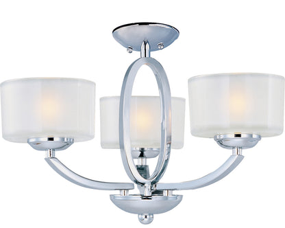 Maxim Elle 3-Light Semi-Flush Mount/Chandelier in Polished Chrome 19041FTPC