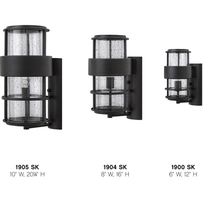 Hinkley Lighting Saturn Medium Wall Mount Lantern Satin Black 1904SK