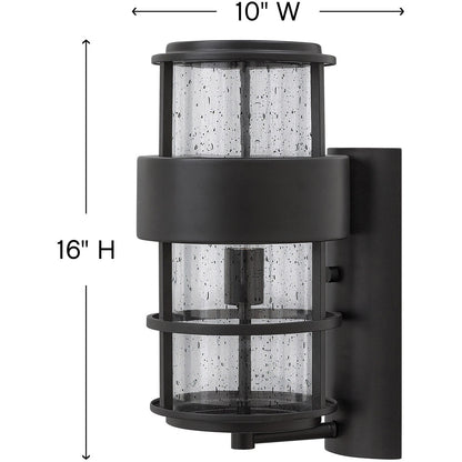 Hinkley Lighting Saturn Medium Wall Mount Lantern Satin Black 1904SK