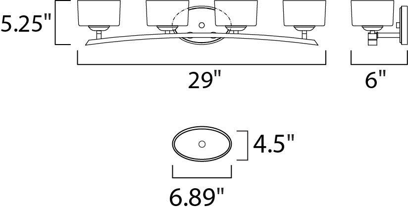 Maxim Elle 4-Light Bath Vanity in Polished Chrome 19054FTPC