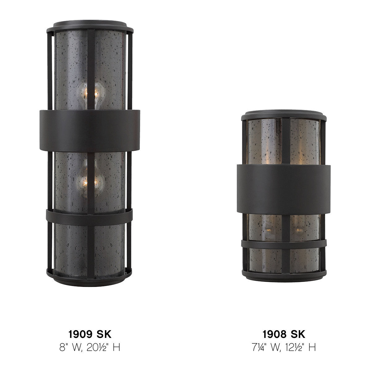 Hinkley Lighting Saturn Small Wall Mount Lantern Satin Black 1908SK