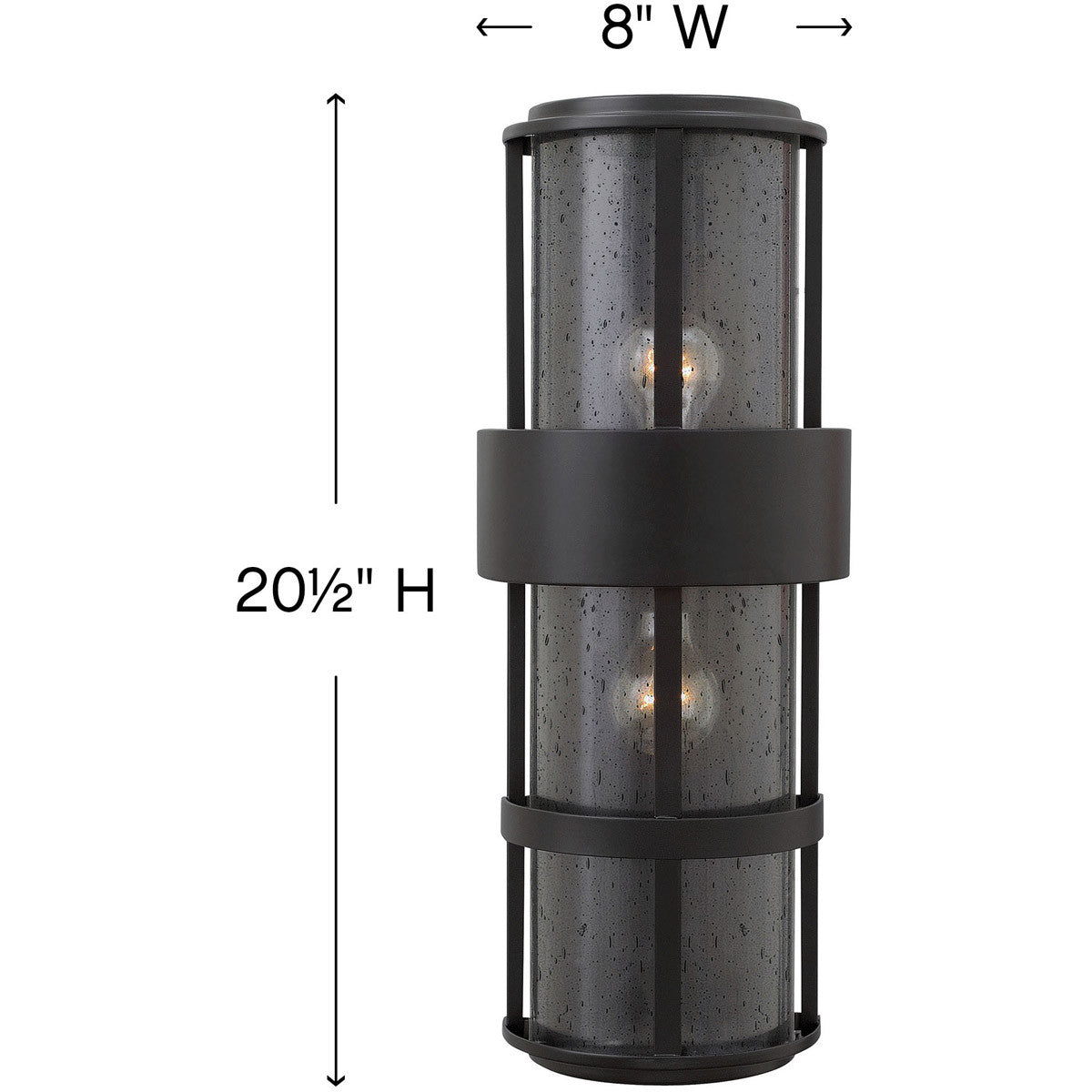 Hinkley Lighting Saturn Large Wall Mount Lantern Satin Black 1909SK