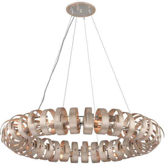 Corbett Lighting Recoil Chandelier in Textured Antique Silver Leaf 191-415