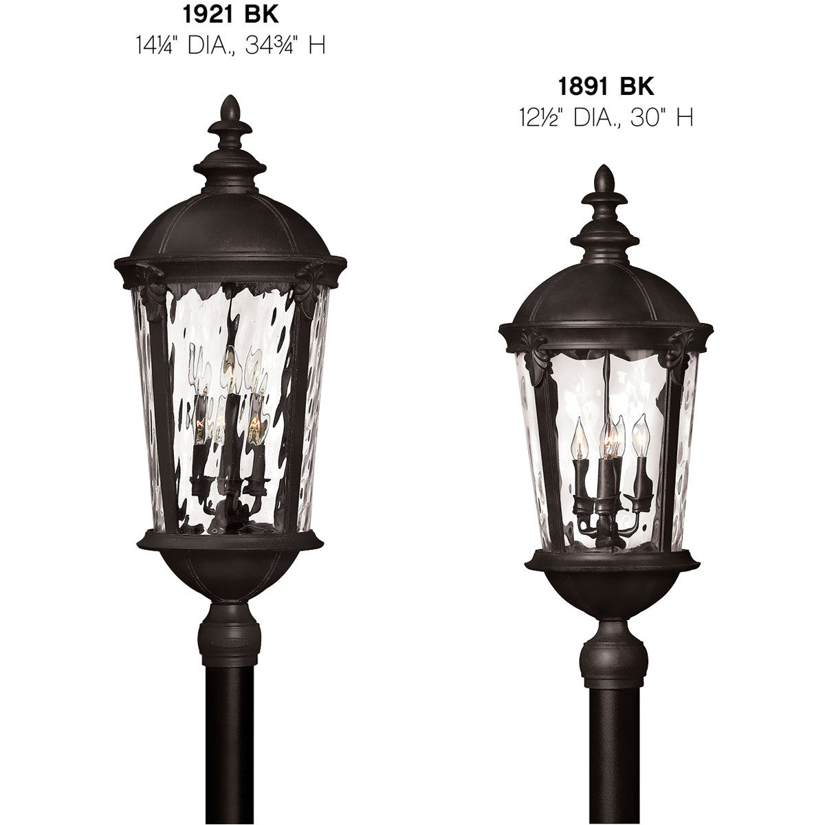 Hinkley Lighting Windsor Extra Large Post Top or Pier Mount Lantern Black 1921BK