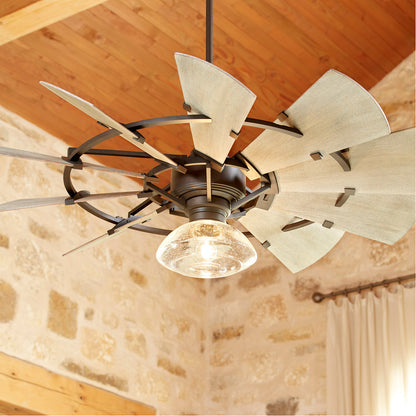 Quorum Windmill Patio Fan in Oiled Bronze 194410-86