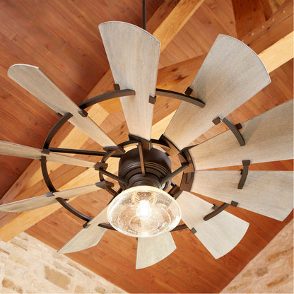 Quorum Windmill Patio Fan in Oiled Bronze 194410-86