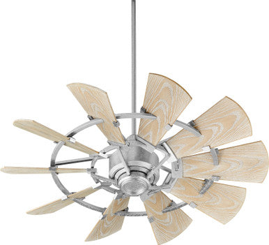 Quorum Windmill Patio Fan in Galvanized 194410-9