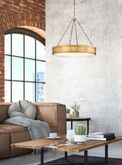 Z-Lite Anders 3 Light Chandelier in Rubbed Brass 1944P33-RB-LED