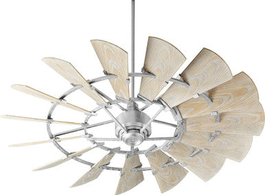 Quorum Windmill Patio Fan in Galvanized 196015-9