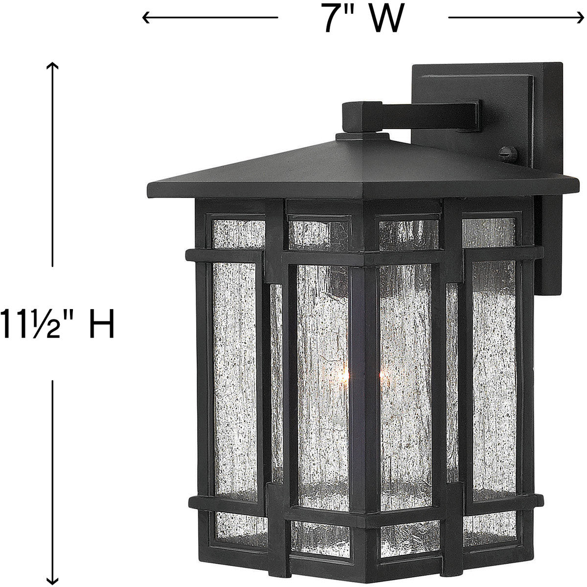 Hinkley Lighting Tucker Small Wall Mount Lantern Museum Black 1960MB