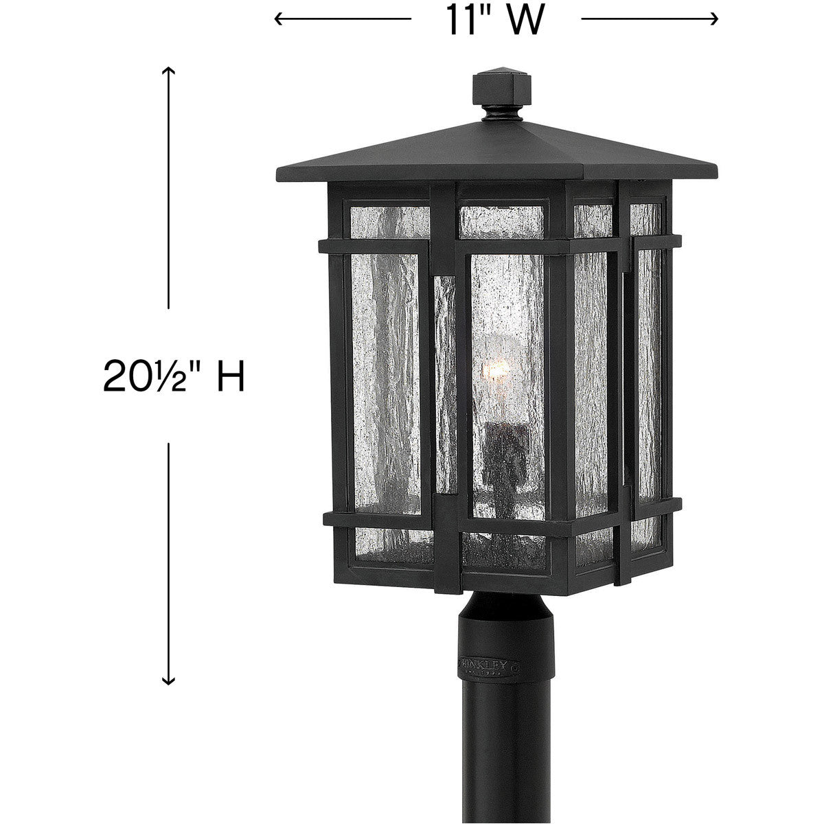 Hinkley Lighting Tucker Large Post Top or Pier Mount Lantern Museum Black 1961MB