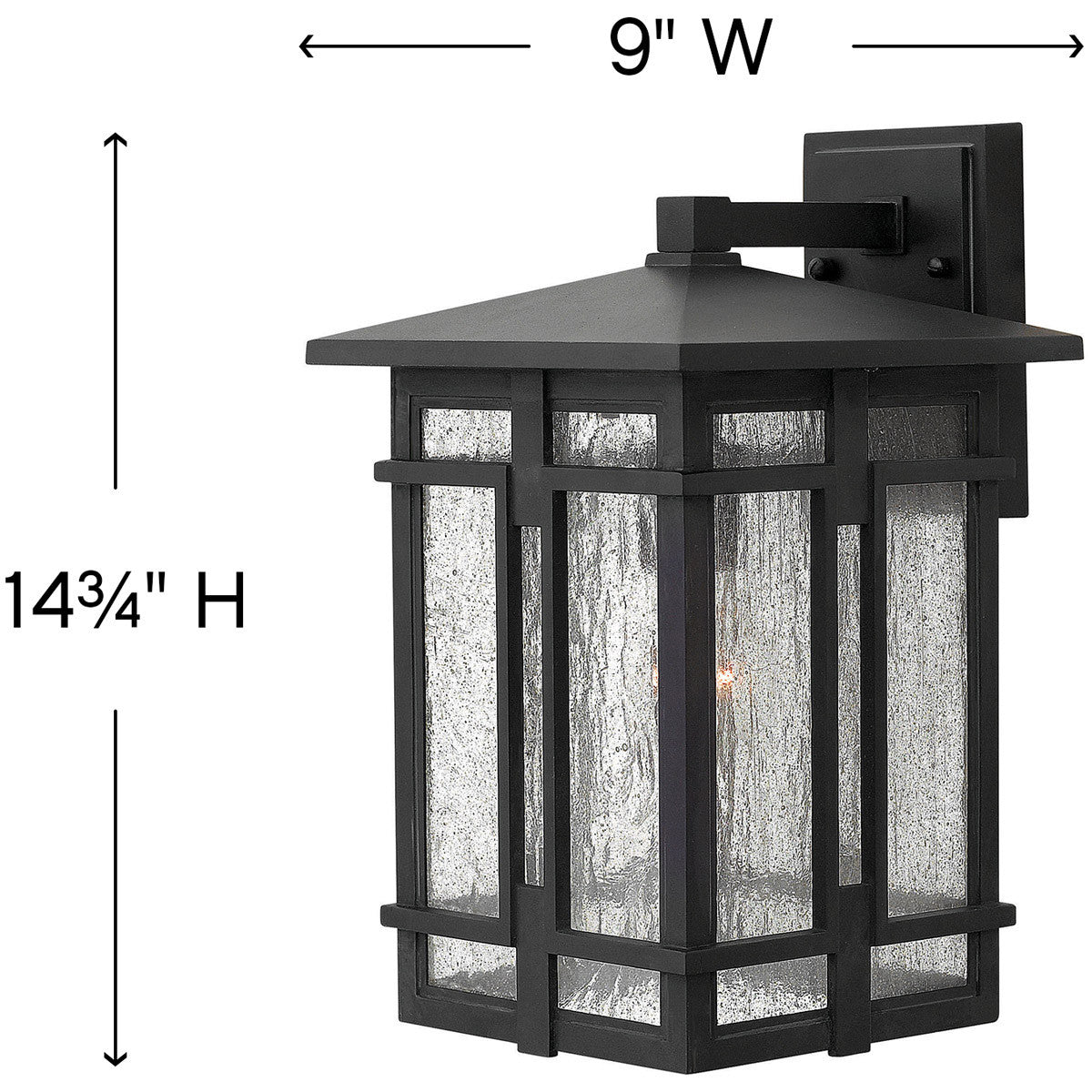 Hinkley Lighting Tucker Medium Wall Mount Lantern Museum Black 1964MB