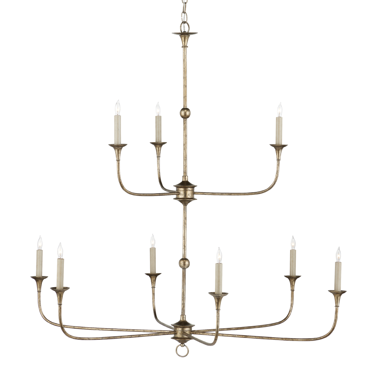 Currey & Co. Nottaway 44.25" Bronze 9-Light Two-Tier Chandelier 9000-1129