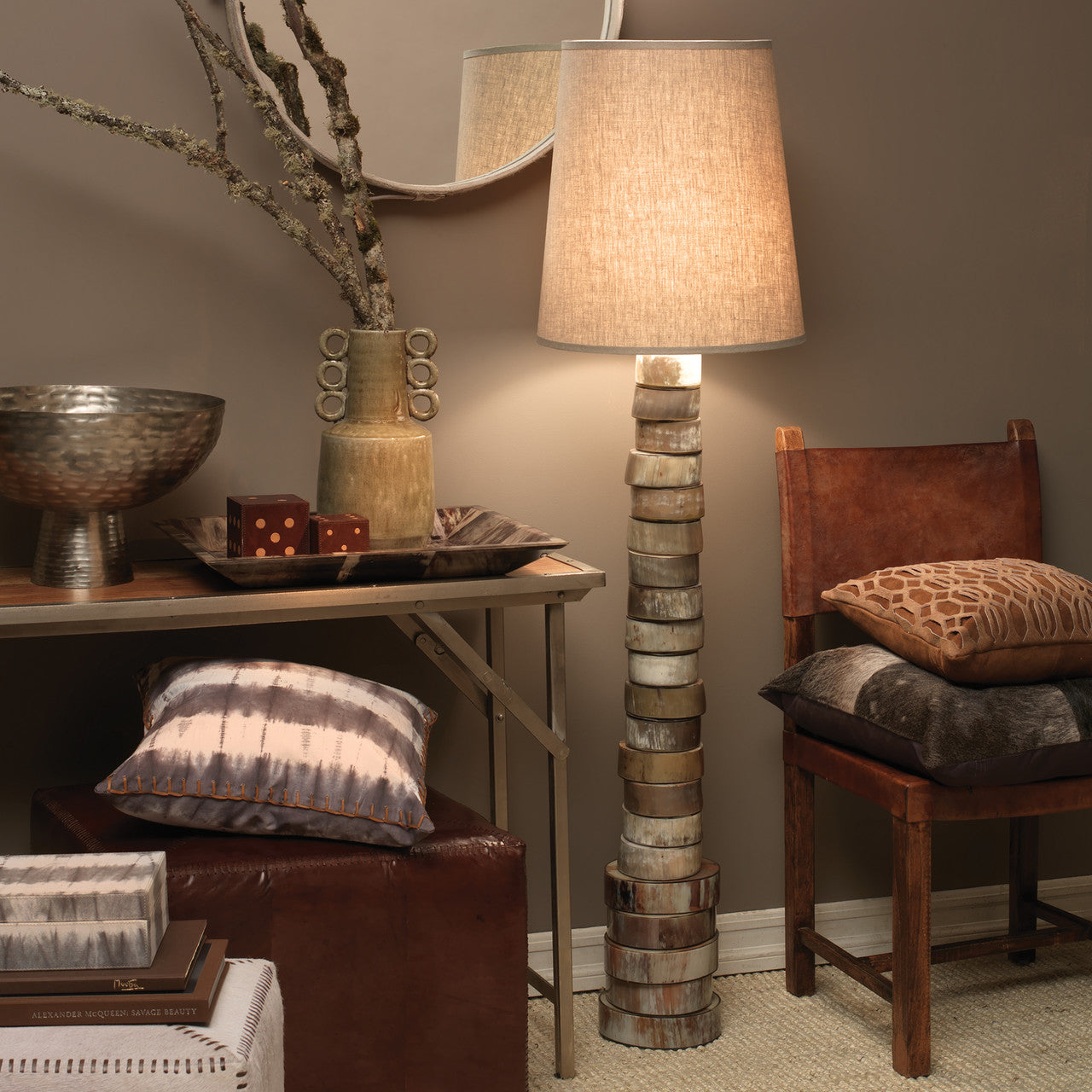 Jamie Young Stacked Horn Floor Lamp 1STAC-FLHO