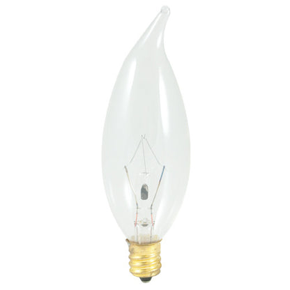 Bulbrite: 403040 INCANDESCENT Flame - Candelabra Base: CA10 Watts: 40 - 40CFC/32/3 (25 Pack)