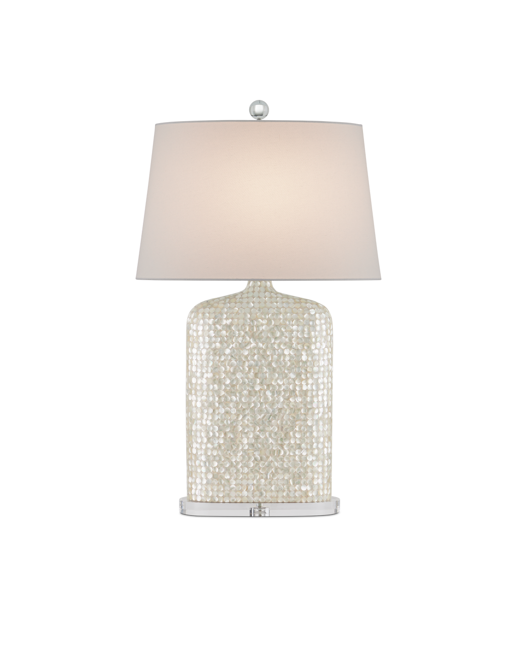 Currey & Co Gerri Dot Table Lamp in White/Clear 6000-0964