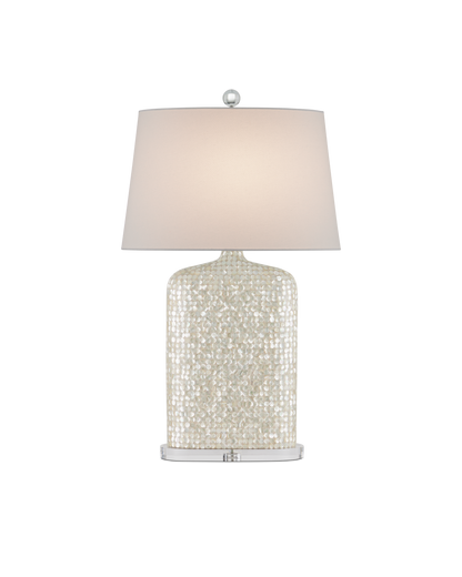 Currey & Co Gerri Dot Table Lamp in White/Clear 6000-0964