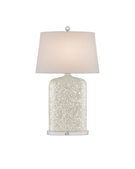 Currey & Co Gerri Dot Table Lamp in White/Clear 6000-0964