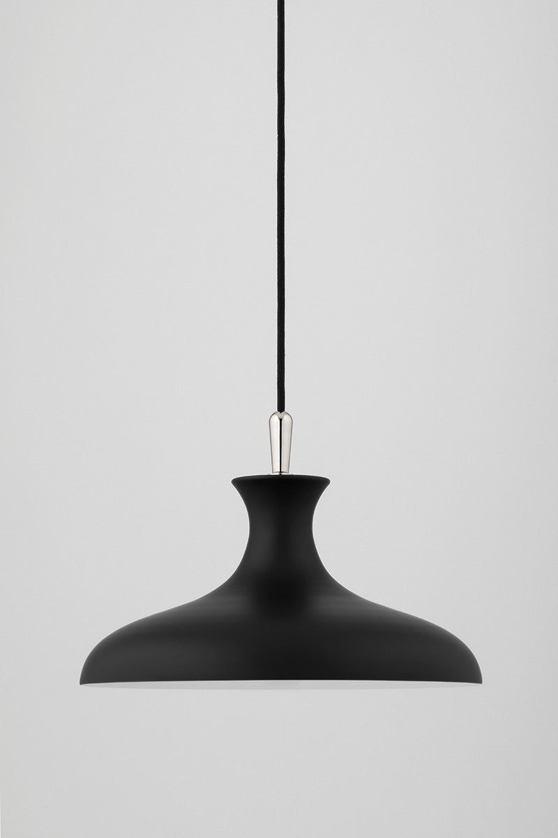 Mitzi 1 Light Pendant in Polished Nickel/Black H421701L-PN/BK