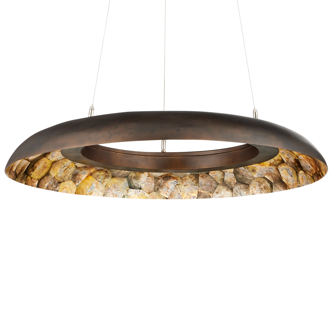 Currey & Co. Tairagai 32.25" Shell 1-Light LED Chandelier 9000-1146