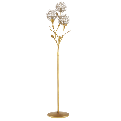 Currey & Co. 71.25" Dandelion Silver & Gold Floor Lamp 8000-0137