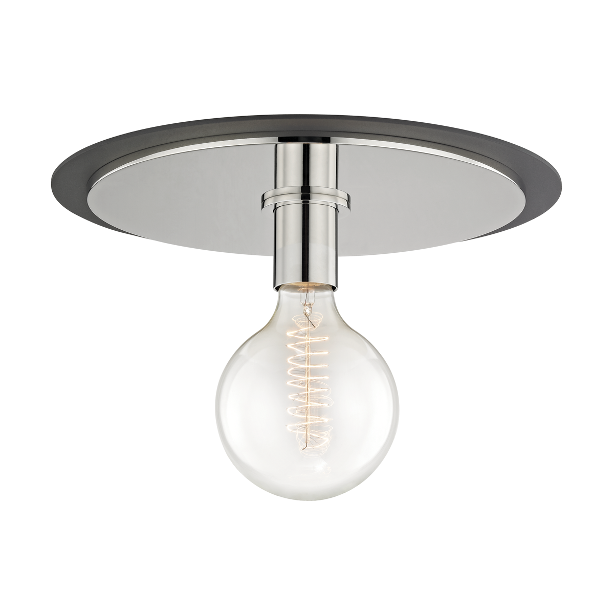 Mitzi 1 Light Flush Mount in Polished Nickel/Black H137501L-PN/BK